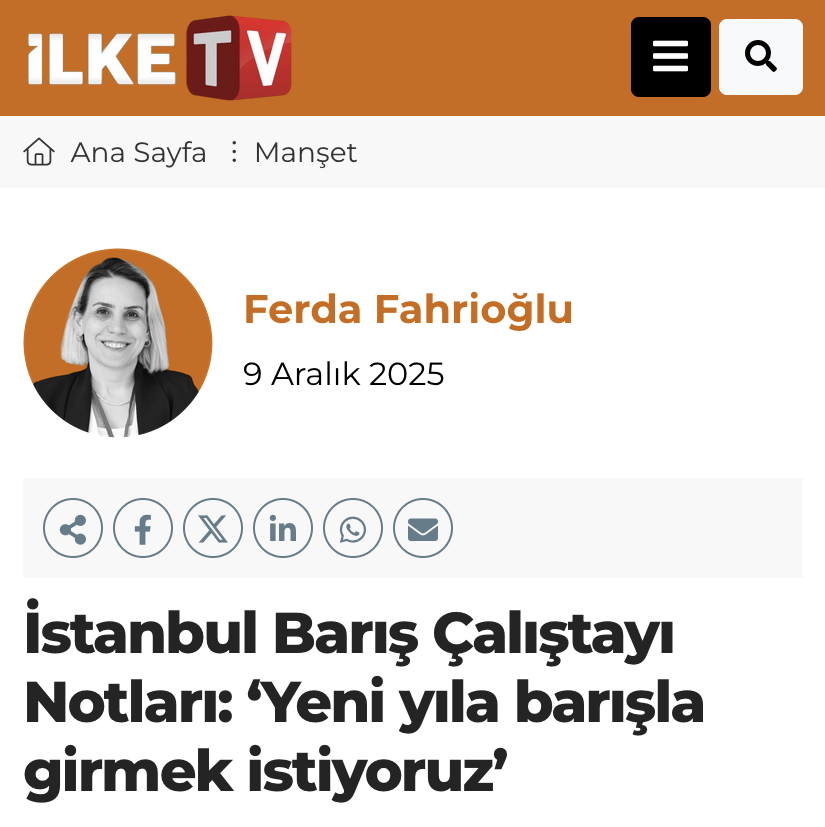 
İstanbul Barış Çalıştayı Notları: ‘Yeni yıla barışla girmek istiyoruz’
