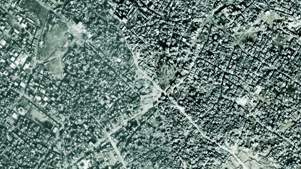 Aerial view of Gaza